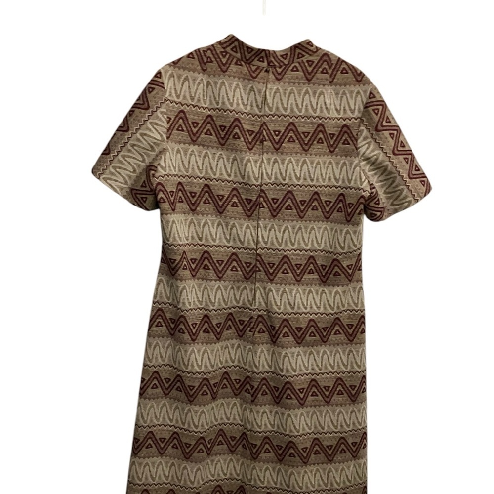 Vintage Brown and Cream Midi Dress